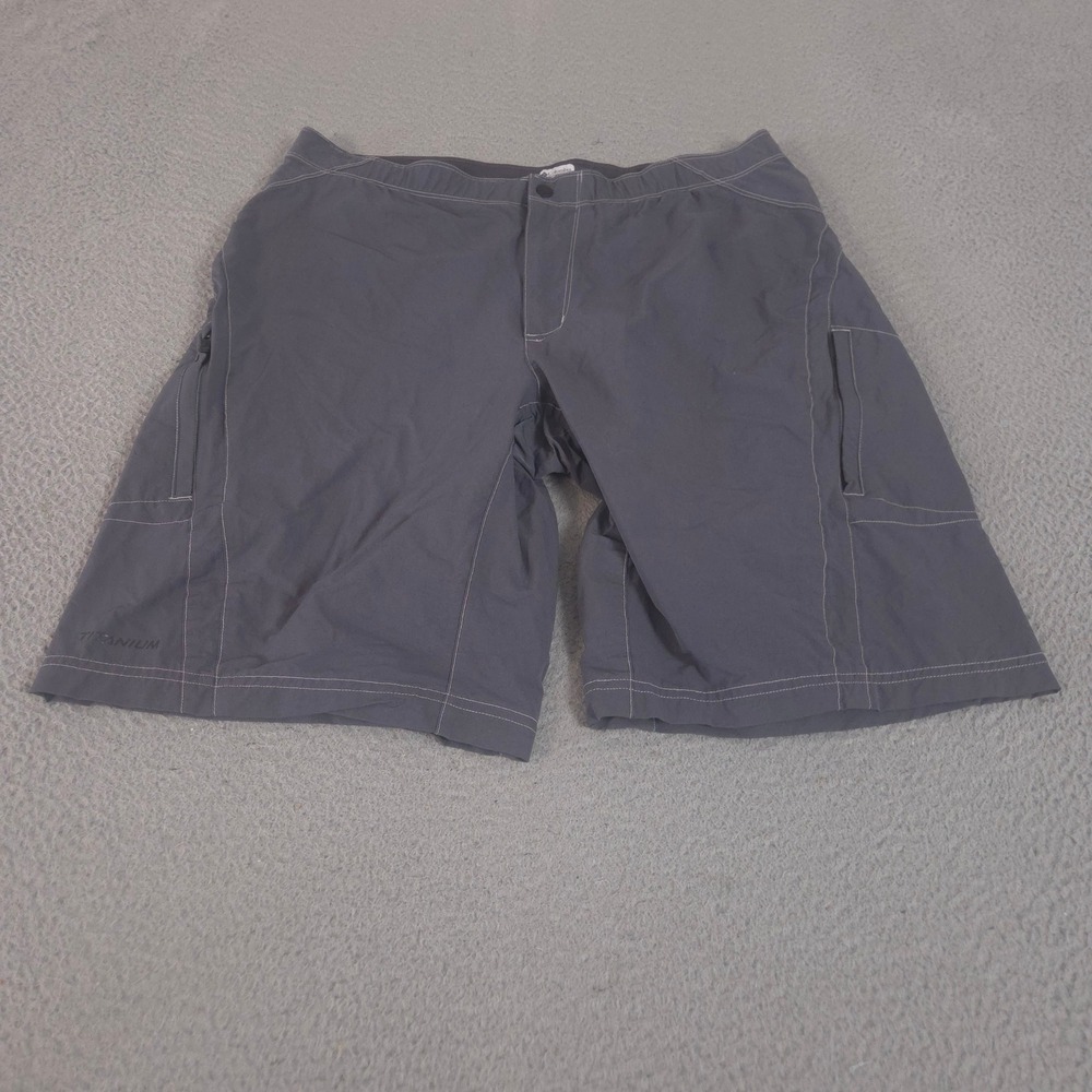 Columbia Shorts Mens Large Grey‎ Titanium Cargo Nylon Stretch Hiking Outdoors